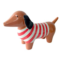 Dog with Striped Sweater Outdoor Garden Statue, 20"