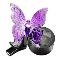 Purple Butterfly Solar Outdoor Clip, 3"