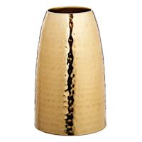 Gold Hammered Vase, 10"