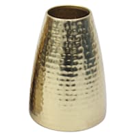Gold Hammered Vase, 7"