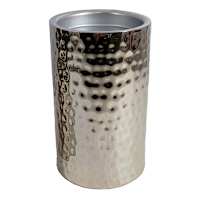 Found & Fable Silver Hammered Pillar Candle Holder, 6"