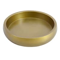 Shallow Bronze Metal Pillar Candle Holder, 3.5"