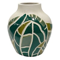 Found & Fable Green Palm Vase, 7"
