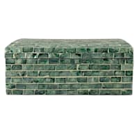 Found & Fable Green Capiz Box, Small