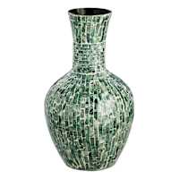 Found & Fable Green Capiz Vase, 17"