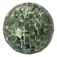 Found & Fable Green Capiz Orb, 4"