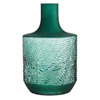 Found & Fable Dark Green Textured Glass Vase, 10.6"