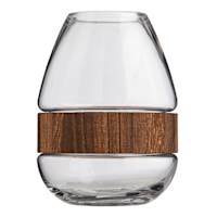 Found & Fable Wood Band Glass Vase, 7.5"