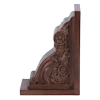 Found & Fable Wood Scroll Bookend, 6.9"