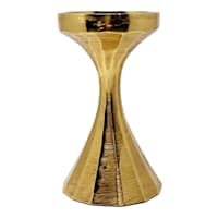 Gold Ribbed Candle Holder, 8.3"