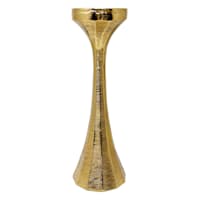 Gold Ribbed Candle Holder, 12"