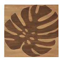 Found & Fable Engraved Palm Leaf Wood Block, 10"