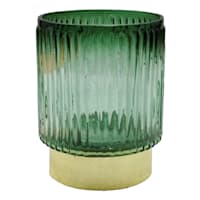 Found & Fable Green Glass Votive Candle Holder, 4"
