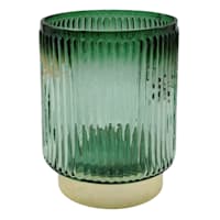 Found & Fable Green Glass Votive Candle Holder, 5"