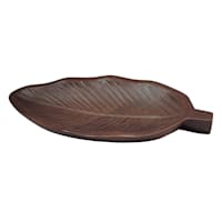 Found & Fable Wooden Leaf Trinket Tray, 8"