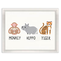 Tiny Dreamers Monkey Hippo Tiger Sign, 7x9