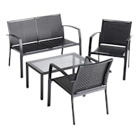 Laila Ali Stackable Black & White Striped Sling Patio Chair