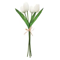 White Real Feel Tulip Floral Bush, 16"