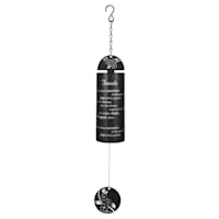 Black Sentiment Cylinder Wind Chime, 22"