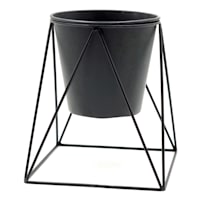 Black Metal Planter Stand, Small