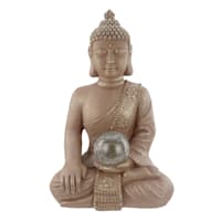 Found & Fable Buddha Solar Globe Outdoor Garden Statue, 26"