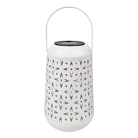 Sunny Club White Outdoor Solar Lantern, 7"