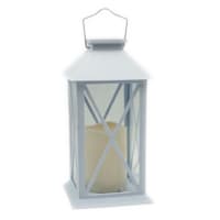 White Outdoor Solar Lantern, 11"