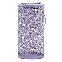 Purple Metal Solar Outdoor Lantern, 8"