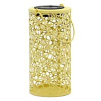 Yellow Metal Solar Outdoor Lantern, 8"