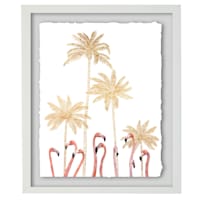 Providence Glass Framed Flamingos Print Wall Art, 16x20
