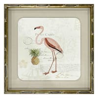 Providence Glass Framed Flamingo Print Wall Art, 17"