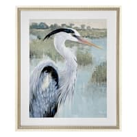 Providence Glass Framed Heron Print Wall Art, 24x30