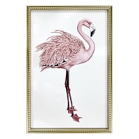 Providence Glass Framed Flamingo Print Wall Art, 18x26