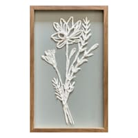 Providence Glass Framed Paper Flower Wall Art, 13x21