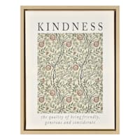 Framed Kindness Botanical Canvas Wall Art, 13.5x17.5