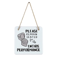 Please Remain Seated Bathroom Wall Decor, 8"