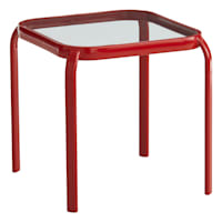 Red Steel Square Patio Table, 16"