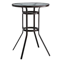 Woodhill Round Patio Bar Table, Brown
