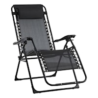 Steel Sling Gravity Patio Chair, Black