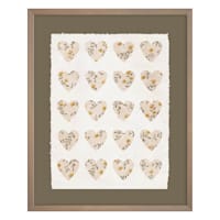Honeybloom Glass Framed Floral Hearts Print Wall Art, 13x15