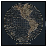 Globe Framed Wall Canvas Art, 30"