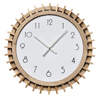 Ty Pennington Wooden Wheel Round Wall Clock, 24"