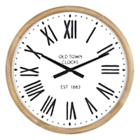 Honeybloom Wooden Framed Round Wall Clock, 25"