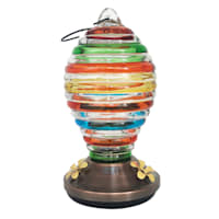 Red Glass Bird Feeder, 8.5"
