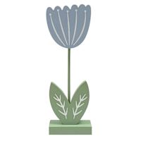 Homespun Easter Blue Flower Table Decor, 9"