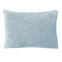 Blue Heathered Cozy Plush Throw Pillow, 14x20