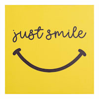 Just Smile Canvas Wall Art, 12"