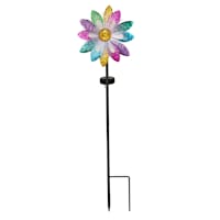 Multicolor Flower Fiber Optic Wind Spinner, 36"