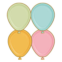 8-Pack Die Cut Birthday Balloon Plates