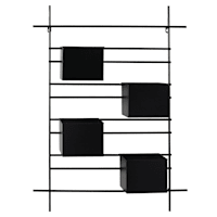 Black Metal Outdoor Wall Planter, 25x32